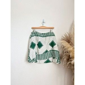 Suno green tiered mini skirt‎ size M